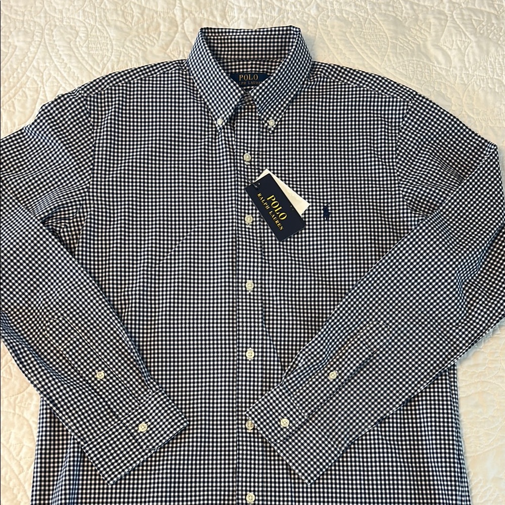 Polo by Ralph Lauren Men's Blue Checkered Shirt